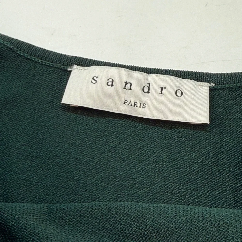Sandro Paris Dark Green Slip‎ Dress Women's Size Small/Medium? Use Measurements - Picture 3 of 10
